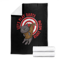 Funny Cat Darts Lover Throw Blanket Lets Play Darts Right Meow - Wonder Print Shop