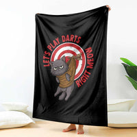 Funny Cat Darts Lover Throw Blanket Lets Play Darts Right Meow - Wonder Print Shop