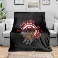 Funny Cat Darts Lover Throw Blanket Lets Play Darts Right Meow - Wonder Print Shop