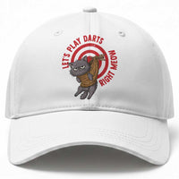 Funny Cat Darts Lover Baseball Cap Lets Play Darts Right Meow