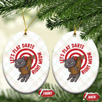 Funny Cat Darts Lover Ceramic Ornament Lets Play Darts Right Meow - Wonder Print Shop