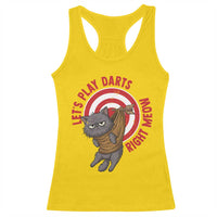 Funny Cat Darts Lover Racerback Tank Top Lets Play Darts Right Meow - Wonder Print Shop