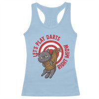 Funny Cat Darts Lover Racerback Tank Top Lets Play Darts Right Meow - Wonder Print Shop