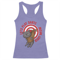 Funny Cat Darts Lover Racerback Tank Top Lets Play Darts Right Meow - Wonder Print Shop