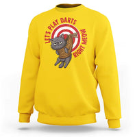 Funny Cat Darts Lover Sweatshirt Lets Play Darts Right Meow - Wonder Print Shop