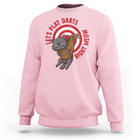 Funny Cat Darts Lover Sweatshirt Lets Play Darts Right Meow - Wonder Print Shop