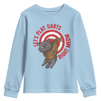 Funny Cat Darts Lover Youth Sweatshirt Lets Play Darts Right Meow - Wonder Print Shop