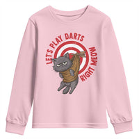 Funny Cat Darts Lover Youth Sweatshirt Lets Play Darts Right Meow - Wonder Print Shop