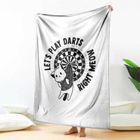 Lets Play Darts Right Meow Throw Blanket Cute Cat Dart Player Pub Game Gift - Wonder Print Shop
