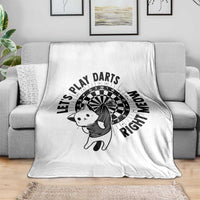 Lets Play Darts Right Meow Throw Blanket Cute Cat Dart Player Pub Game Gift - Wonder Print Shop
