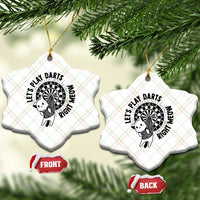 Lets Play Darts Right Meow Ceramic Ornament Cute Cat Dart Player Pub Game Gift - Wonder Print Shop