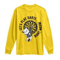 Lets Play Darts Right Meow Long Sleeve Shirt Cute Cat Dart Player Pub Game Gift - Wonder Print Shop
