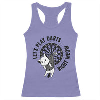 Lets Play Darts Right Meow Racerback Tank Top Cute Cat Dart Player Pub Game Gift - Wonder Print Shop