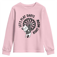 Lets Play Darts Right Meow Youth Sweatshirt Cute Cat Dart Player Pub Game Gift - Wonder Print Shop