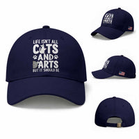 Life Is Not All Cats And Darts But It Should Be Baseball Cap Funny Dartist Gift