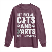 Life Is Not All Cats And Darts But It Should Be Long Sleeve Shirt Funny Dartist Gift - Wonder Print Shop
