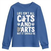 Life Is Not All Cats And Darts But It Should Be Youth Sweatshirt Funny Dartist Gift - Wonder Print Shop