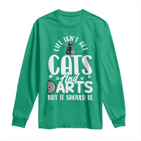 Kitty Lover Dartist Gift Long Sleeve Shirt Life Should Be Cats And Darts - Wonder Print Shop