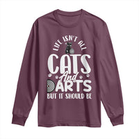 Kitty Lover Dartist Gift Long Sleeve Shirt Life Should Be Cats And Darts - Wonder Print Shop