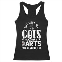 Kitty Lover Dartist Gift Racerback Tank Top Life Should Be Cats And Darts - Wonder Print Shop