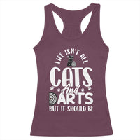 Kitty Lover Dartist Gift Racerback Tank Top Life Should Be Cats And Darts - Wonder Print Shop