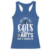 Kitty Lover Dartist Gift Racerback Tank Top Life Should Be Cats And Darts - Wonder Print Shop