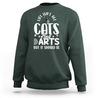 Kitty Lover Dartist Gift Sweatshirt Life Should Be Cats And Darts - Wonder Print Shop