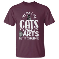 Kitty Lover Dartist Gift T Shirt Life Should Be Cats And Darts - Wonder Print Shop