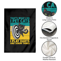 Funny Retro Sunset Cat Darts Garden Flag I Pet Cats I Play Darts And I Know Things - Wonder Print Shop