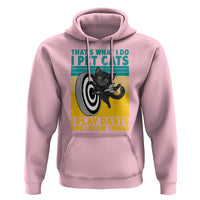 Funny Retro Sunset Cat Darts Hoodie I Pet Cats I Play Darts And I Know Things - Wonder Print Shop