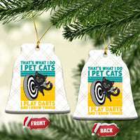 Funny Retro Sunset Cat Darts Ceramic Ornament I Pet Cats I Play Darts And I Know Things - Wonder Print Shop