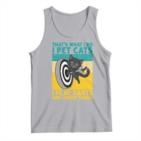 Funny Retro Sunset Cat Darts Tank Top I Pet Cats I Play Darts And I Know Things - Wonder Print Shop