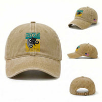 Funny Retro Sunset Cat Darts Washed Cotton Baseball Cap I Pet Cats I Play Darts And I Know Things