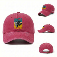 Funny Retro Sunset Cat Darts Washed Cotton Baseball Cap I Pet Cats I Play Darts And I Know Things