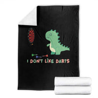 Funny Dinosaur Dartist Player Gift Throw Blanket I Do Not Like Darts - Wonder Print Shop