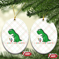 Funny Dinosaur Short Arms Problem Ceramic Ornament I Do Not Like Darts - Wonder Print Shop