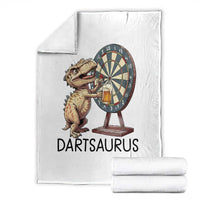 Dartsaurus Throw Blanket Funny Dinosaur Dart Player Gift - Wonder Print Shop