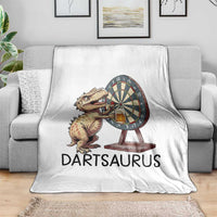 Dartsaurus Throw Blanket Funny Dinosaur Dart Player Gift - Wonder Print Shop