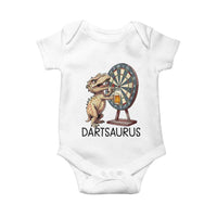 Dartsaurus Baby Onesie Funny Dinosaur Dart Player Gift - Wonder Print Shop