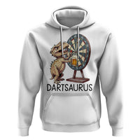 Dartsaurus Hoodie Funny Dinosaur Dart Player Gift - Wonder Print Shop