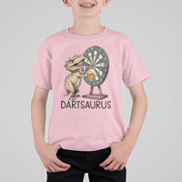 Dartsaurus T Shirt For Kid Funny Dinosaur Dart Player Gift - Wonder Print Shop