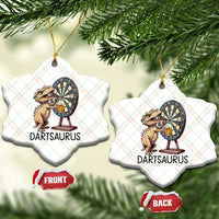 Dartsaurus Ceramic Ornament Funny Dinosaur Dart Player Gift - Wonder Print Shop