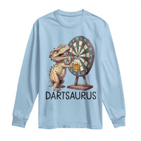 Dartsaurus Long Sleeve Shirt Funny Dinosaur Dart Player Gift - Wonder Print Shop