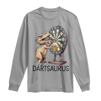 Dartsaurus Long Sleeve Shirt Funny Dinosaur Dart Player Gift - Wonder Print Shop