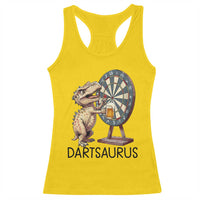Dartsaurus Racerback Tank Top Funny Dinosaur Dart Player Gift - Wonder Print Shop