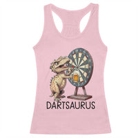 Dartsaurus Racerback Tank Top Funny Dinosaur Dart Player Gift - Wonder Print Shop
