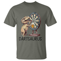 Dartsaurus T Shirt Funny Dinosaur Dart Player Gift - Wonder Print Shop