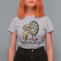 Dartsaurus T Shirt For Women Funny Dinosaur Dart Player Gift - Wonder Print Shop