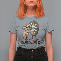 Dartsaurus T Shirt For Women Funny Dinosaur Dart Player Gift - Wonder Print Shop