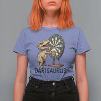 Dartsaurus T Shirt For Women Funny Dinosaur Dart Player Gift - Wonder Print Shop